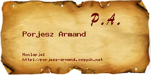 Porjesz Armand névjegykártya